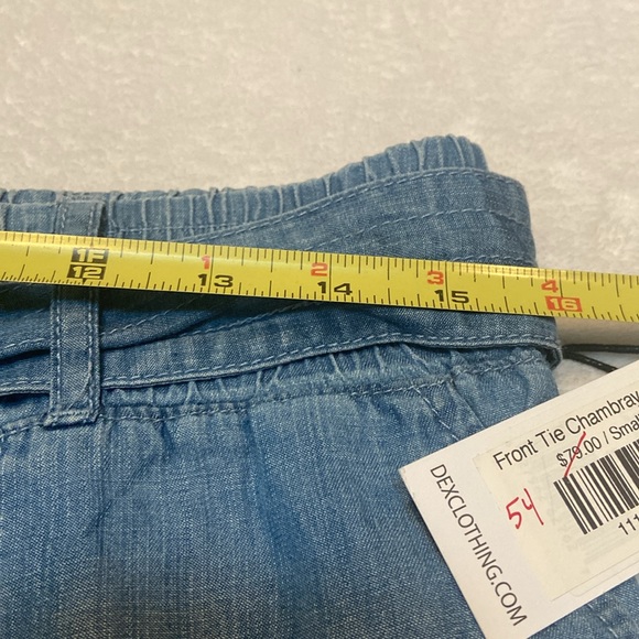 DEX Size S NWT 100% Tencel Light Weight Front Tie Chambray Pant - Picture 5 of 11